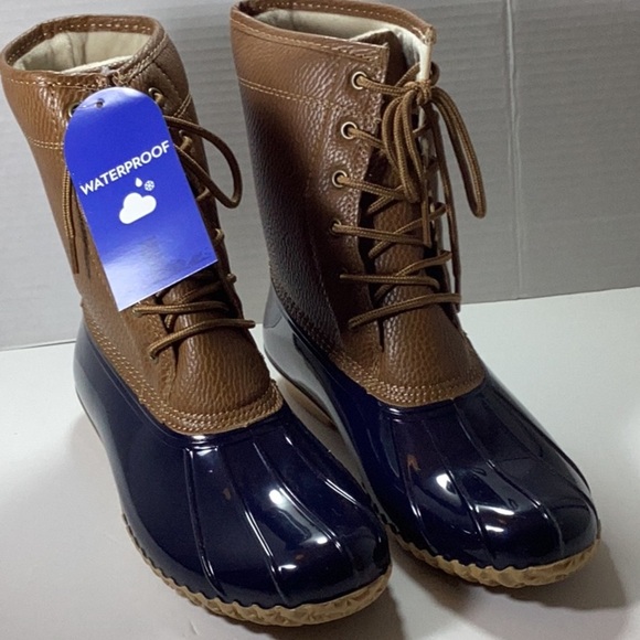 JBU NAVY/ TAN Women’s Maine Duck Boot, - Picture 2 of 7